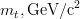 m_{t},{\rm {GeV}/c^{2}}
