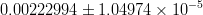 0.00222994 \pm 1.04974\times 10^{-5}