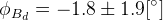 \phi_{B_{d}} = -1.8 \pm 1.9 [^{\circ}]