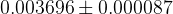 0.003696 \pm 0.000087