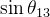 \sin\theta_{13}