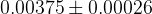 0.00375 \pm 0.00026