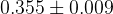 0.355 \pm 0.009