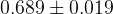 0.689 \pm 0.019